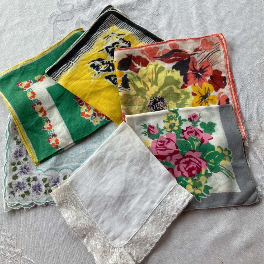 Vintage Handkerchiefs Lot of Six